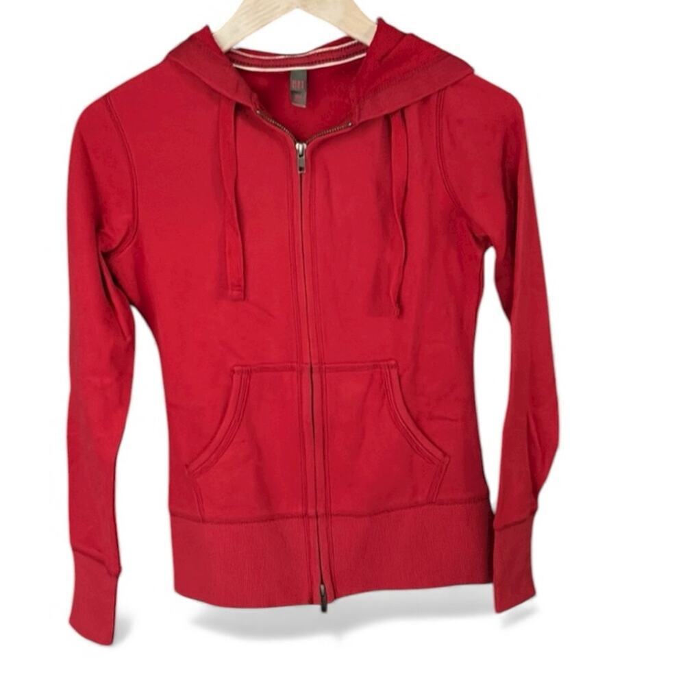 NWOT District Threads Vibrant Red Women's Zip-Up Hoodie, Juniors XS